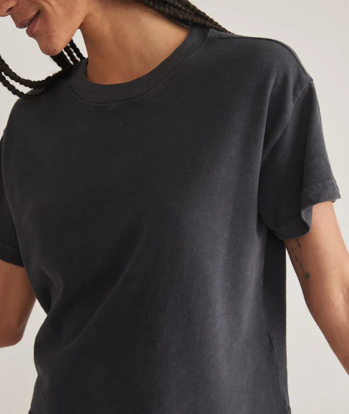 Vintage Slub Crop Tee - Soft Black - Image 3
